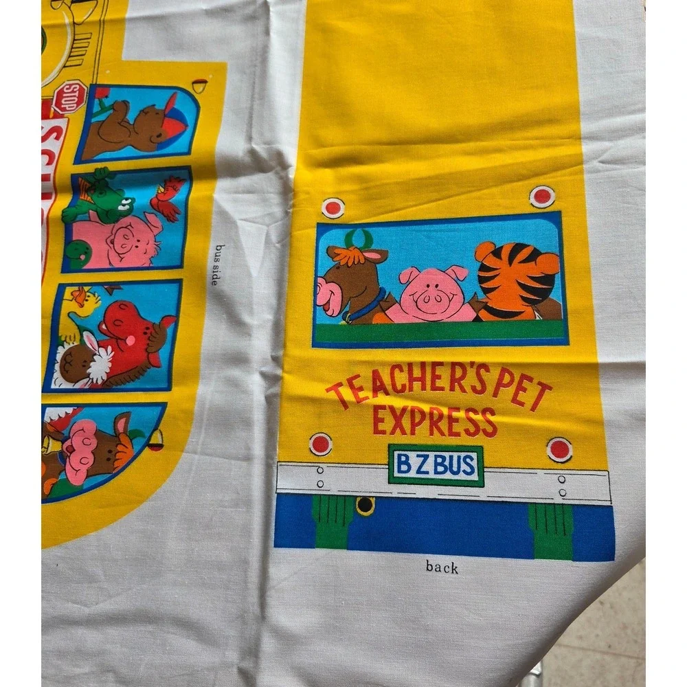 VIP Cranston Fabric Panel YELLOW SCHOOL BUS Teachers Pet Express 15 inch Uncut